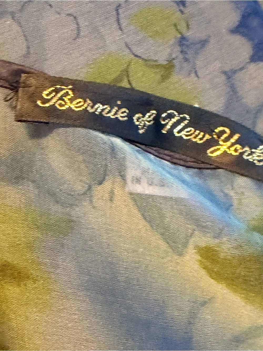 Sheer Floral Scarf Wrap in Blue and Green